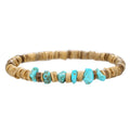 Simple Turquoise Wooden Bead Bracelet - ZJ12978 - electronic accessories