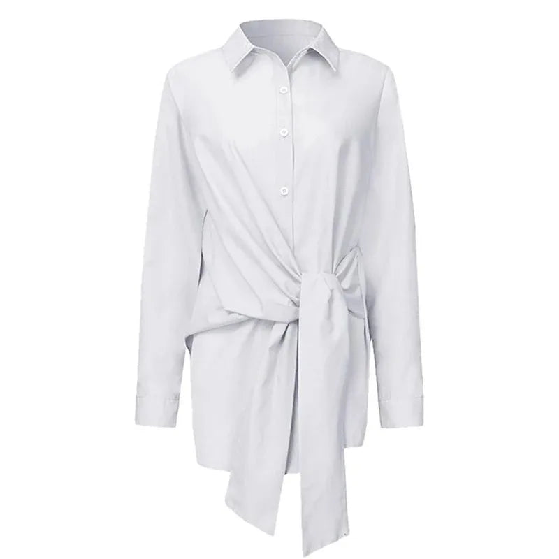 Slim Button White Shirt Women