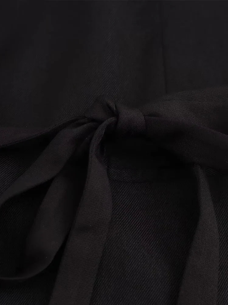 Slim Suit Jacket Asymmetrical Design Lace-up - Other