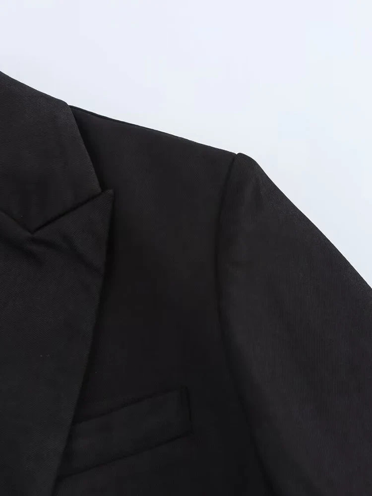 Slim Suit Jacket Asymmetrical Design Lace-up - Other