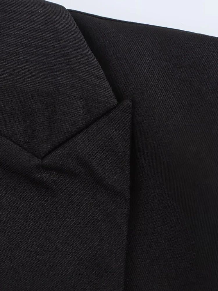 Slim Suit Jacket Asymmetrical Design Lace-up - Other