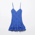 Sling Mini Dress Women - Blue / L