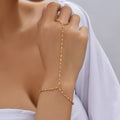 Small Beads Wafer Chain Ring Mitten-type Bracelet - electronic accessories