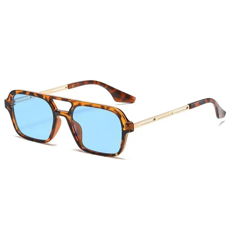 Small Frame Square Sunglasses Woman - Leopard Blue / other