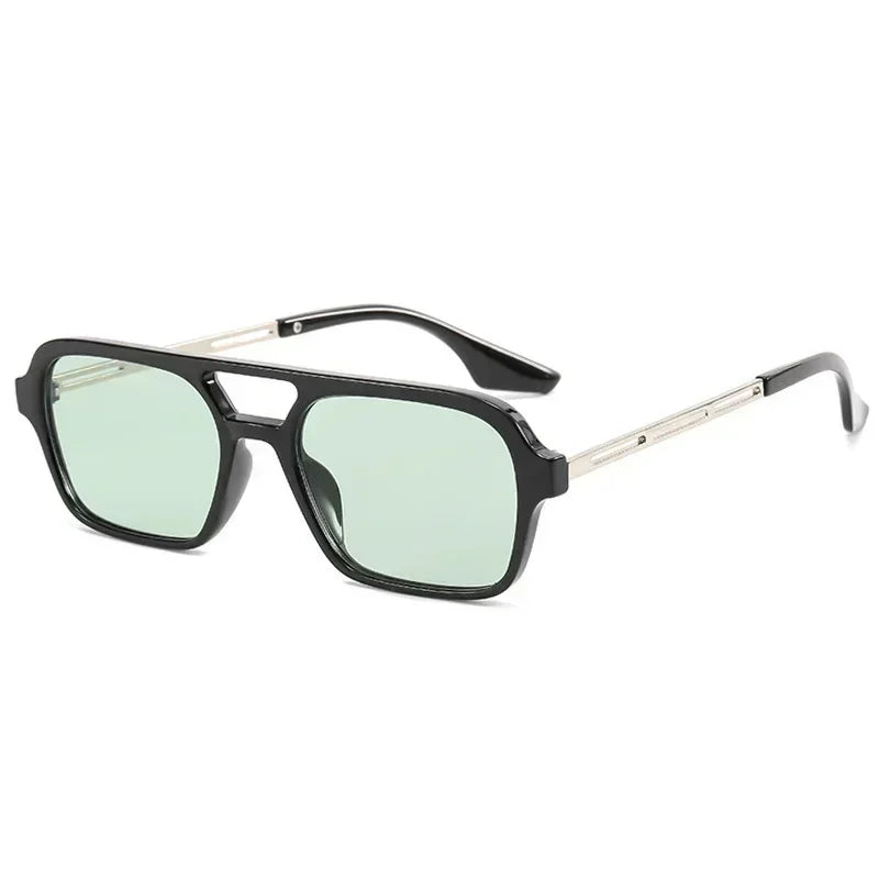 Small Frame Square Sunglasses Woman - Black Green / other