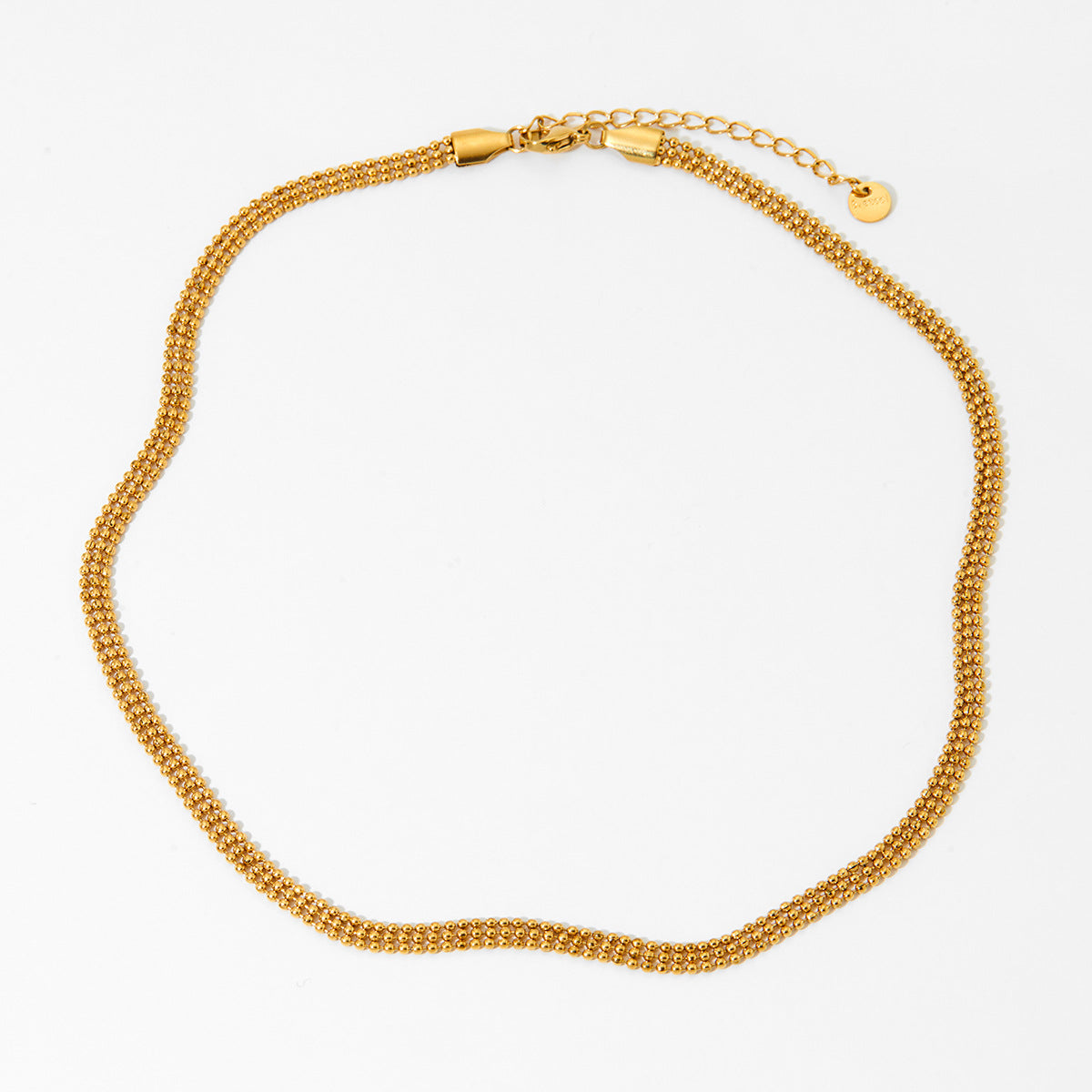 Small Round Bead Chain Necklace Bracelet Set - electronic accessories