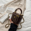 Small Shoulder Bucket Bag For Women - Coffee
