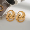 Smooth Water Drop Shaped Hollow Earrings Stainless Steel - JDE0112040
