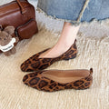 Snake Pattern Leather Woman Square Toe Shallow Ballet Flats - 2 / 43