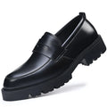 Soft Leather Breathable Loafers - Black / 42