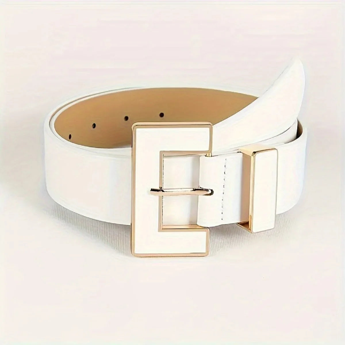 Solid Color Pu Belt - WHITE / 110cm / CHINA