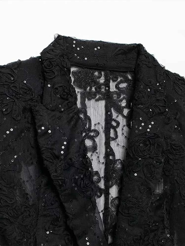 Solid Lace Loose Women Jacket