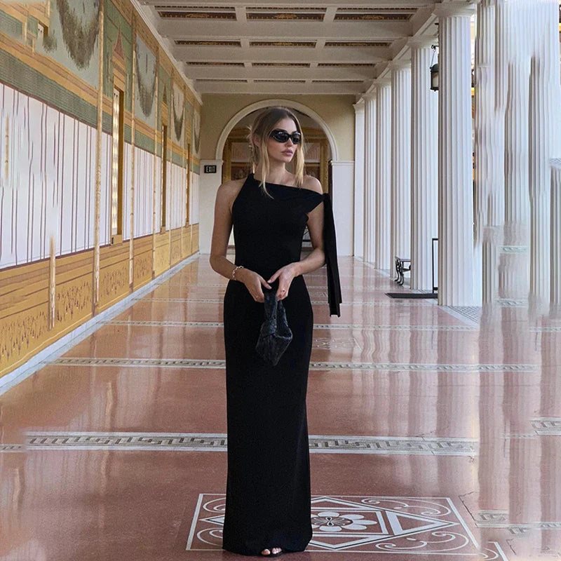 Solid O-Neck Sleeveless Dress Summer Slim Fit Piece - Other