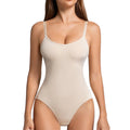 Solid Seamless Shaping Bodysuit Tummy Control Butt Lifting - Beige / S
