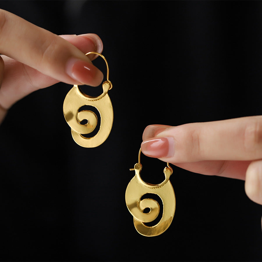 Spiral Design Ear Ring Retro Geometry - Gold - electronic accessories