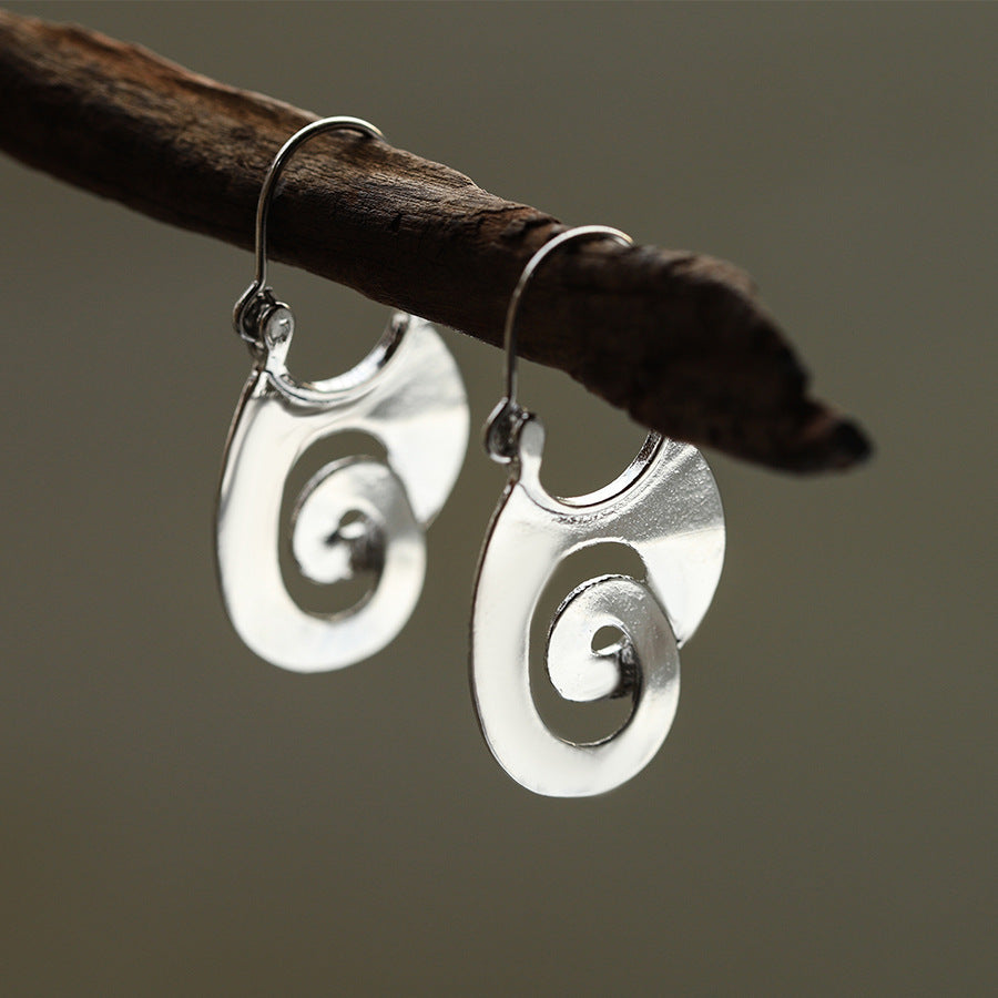 Spiral Design Ear Ring Retro Geometry - Silver - electronic accessories