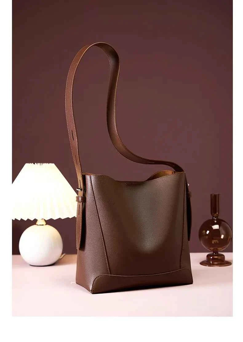 Split leather Cowhide Women Shoulder Bag