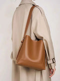 Split leather Cowhide Women Shoulder Bag