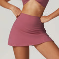 Sports Skirt With Shorts Nylon Gym Running - Soy Pink / XL
