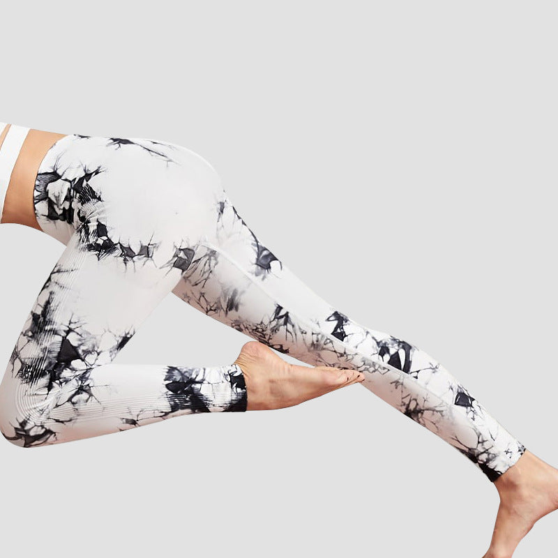 Sports Trousers Skinny Peach Hip Raise High Waist - Black And White / L - Other