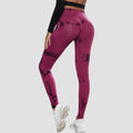 Sports Trousers Skinny Peach Hip Raise High Waist - Medium Purplish Red / L - Other