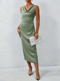 Spring And Summer Silk Dress - Green / L - electronic accessories
