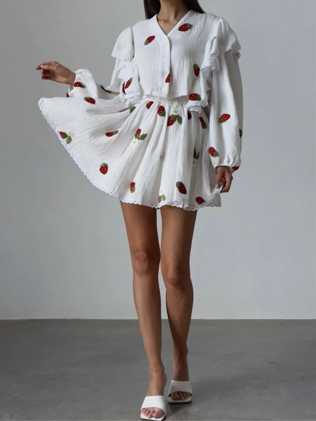 Spring Cotton and Linen Skirts Sets - Style 1 / S