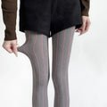 Spring Women’s Tights Striped Patchwork - Coffer / One Size