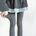 Spring Women’s Tights Striped Patchwork - Gray-black / One Size