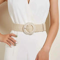 Square Buckle Rubber Band Waist Belt