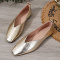 Square Toe Shoes - 43 / Gold