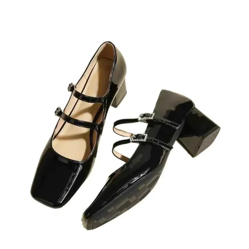 Square Toe Solid PU Women's High Heels