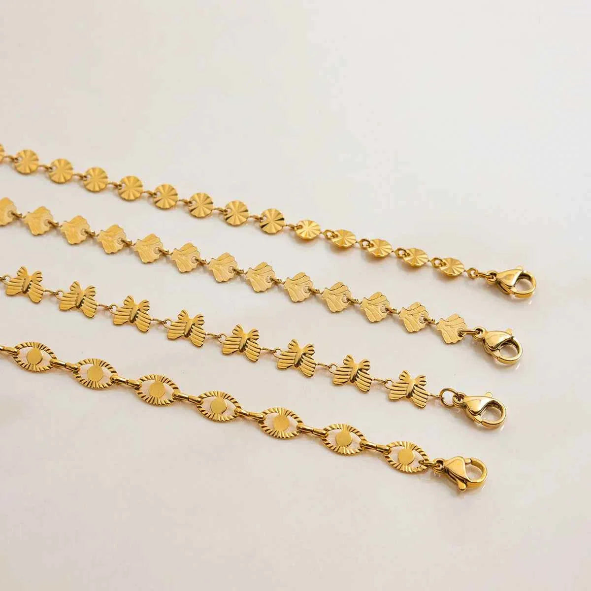 Stainless Steel Butterfly Circular Handmade Chain Necklace