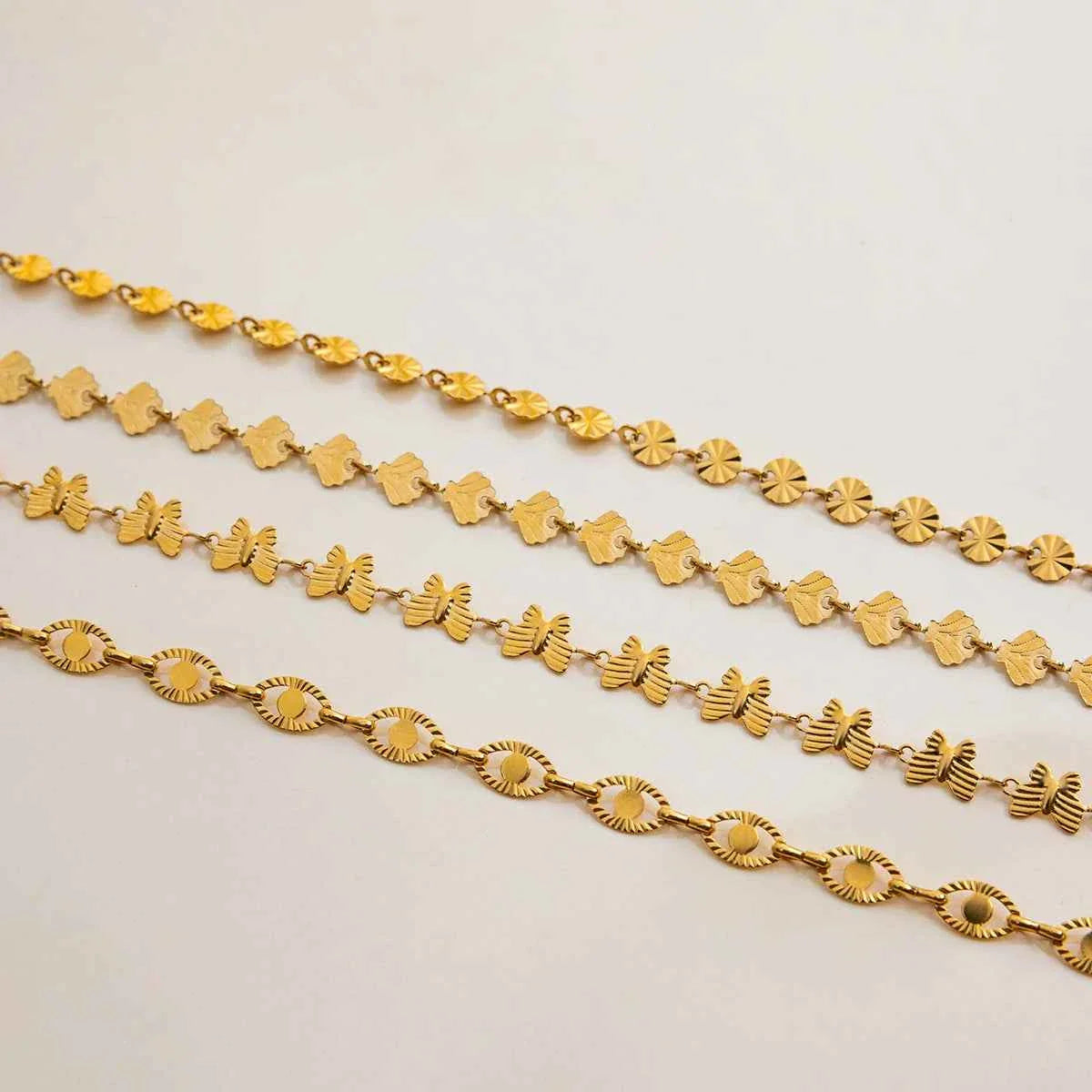 Stainless Steel Butterfly Circular Handmade Chain Necklace