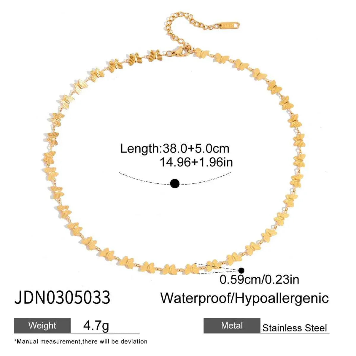 Stainless Steel Butterfly Circular Handmade Chain Necklace