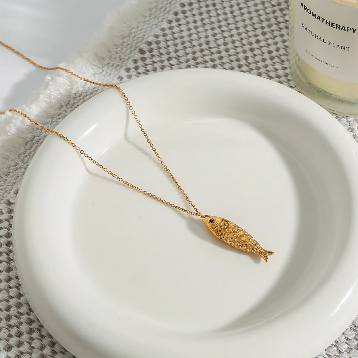 Stainless Steel Carp Pendant Necklace - JDN0111006