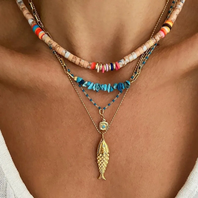 Stainless Steel Carp Pendant Necklace - JDN0111006