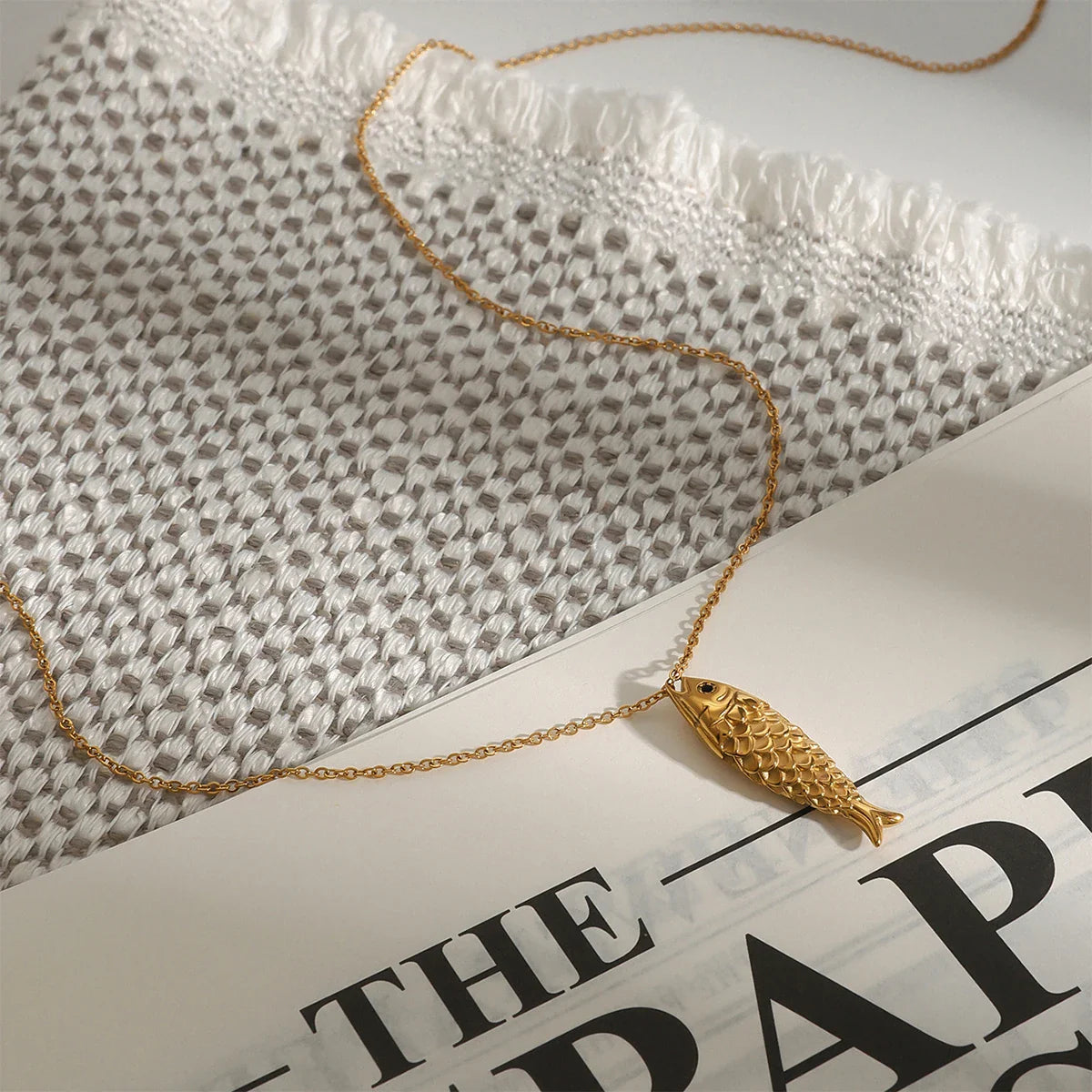 Stainless Steel Carp Pendant Necklace - JDN0111006