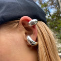 Stainless Steel Chunky Huggie Hoop Earrings - JDEW2305003-S