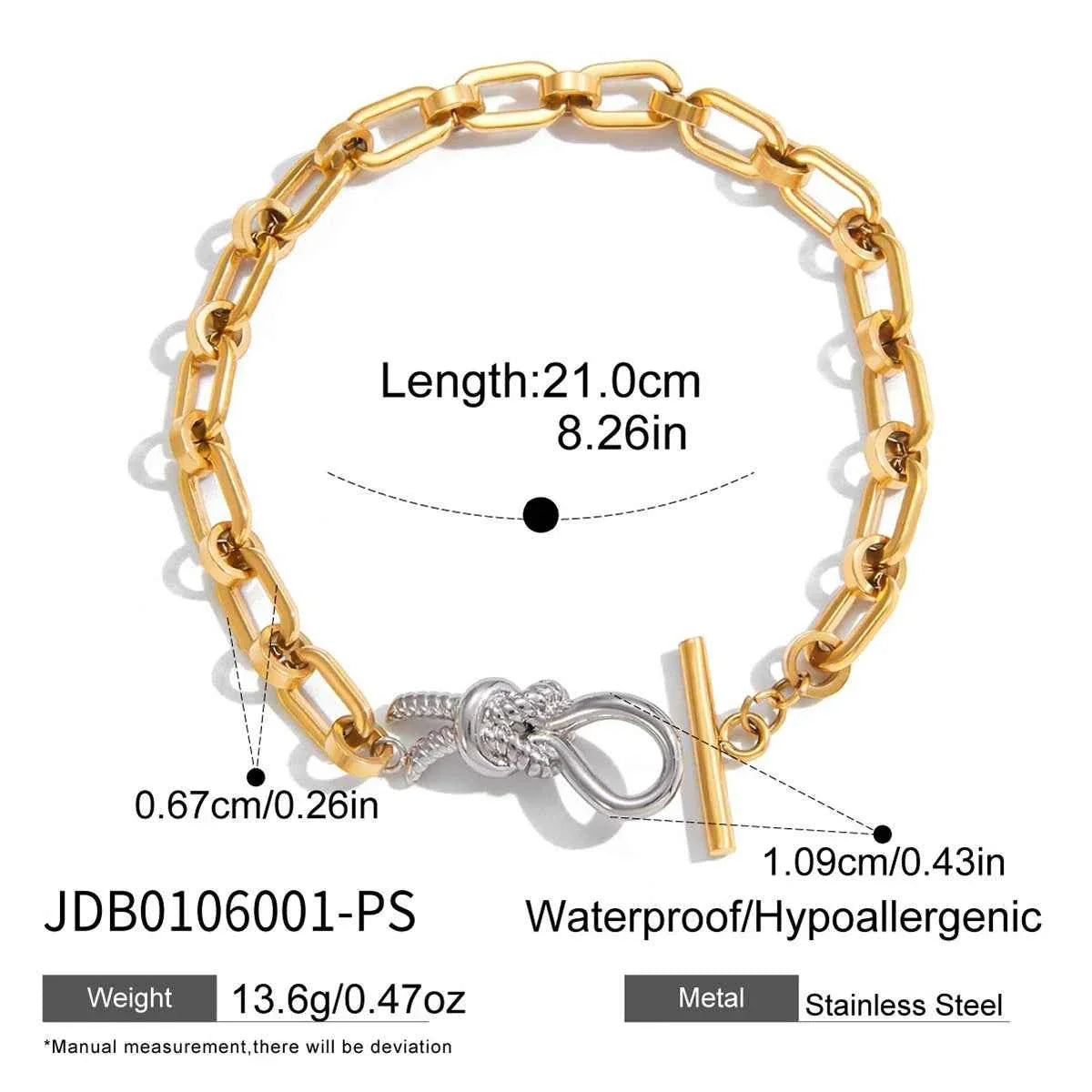 Stainless Steel Double Color Knot Bracelet
