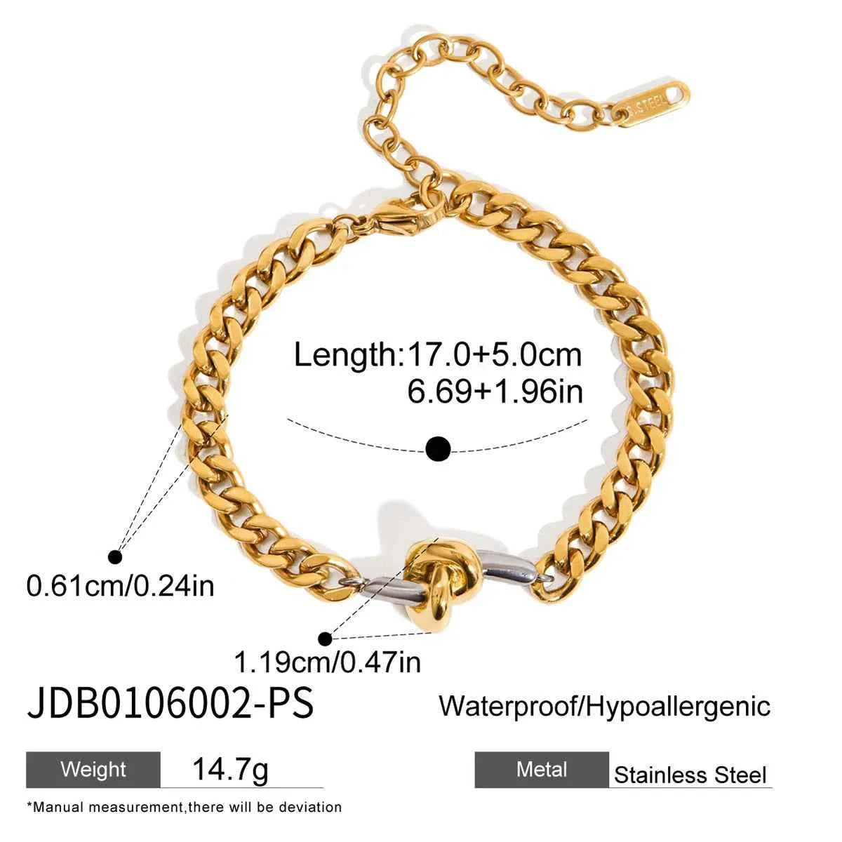 Stainless Steel Double Color Knot Bracelet