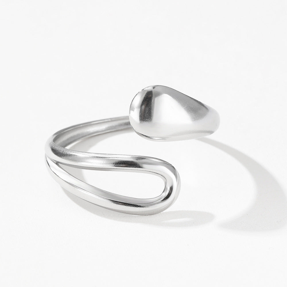 Stainless Steel Drop-shaped Interlaced Open-ended Bracelet - electronic accessories