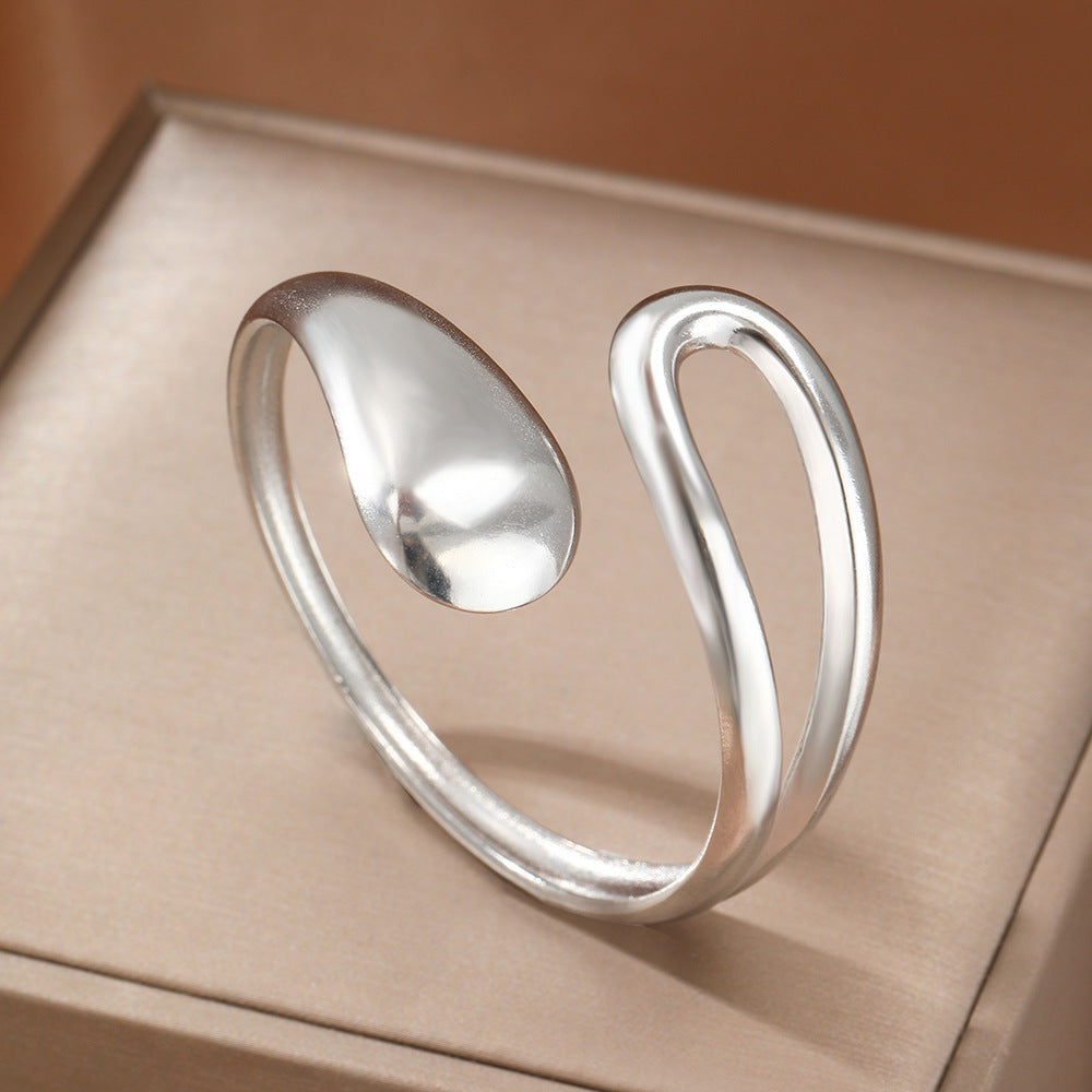 Stainless Steel Drop-shaped Interlaced Open-ended Bracelet - electronic accessories