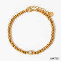 Stainless Steel Electroplated Small Golden Beads Multi-layer Twin Bracelet - K729 Style - electronic accessories