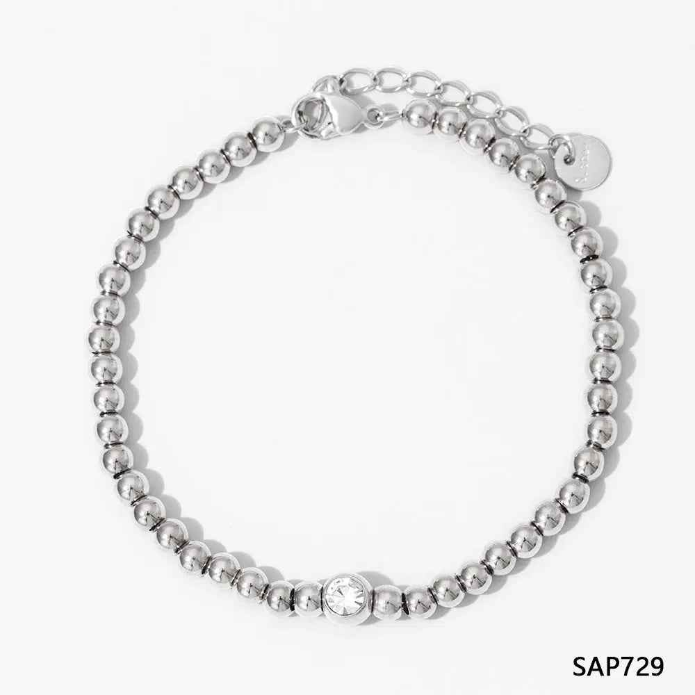 Stainless Steel Electroplated Small Golden Beads Multi-layer Twin Bracelet - P729 Style - electronic accessories