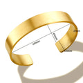 Stainless Steel Gold Color Thick Tube Open Bangle For Women