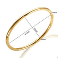Stainless Steel Gold Color Thick Tube Open Bangle For Women - 4mm G / China