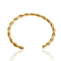Stainless Steel Gold Color Thick Tube Open Bangle For Women - 5mm A / China