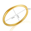 Stainless Steel Gold Color Thick Tube Open Bangle For Women - 5mm O / China