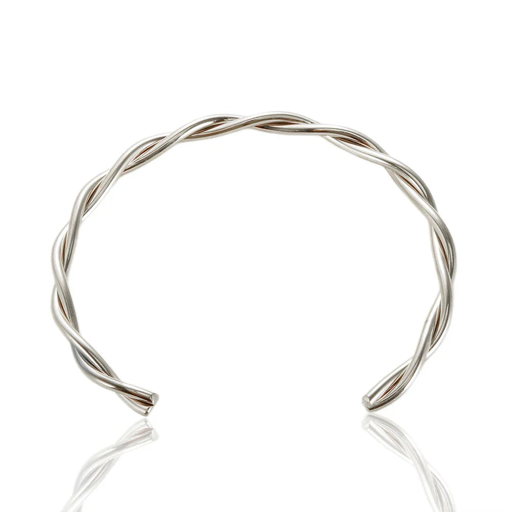 Stainless Steel Gold Color Thick Tube Open Bangle For Women
